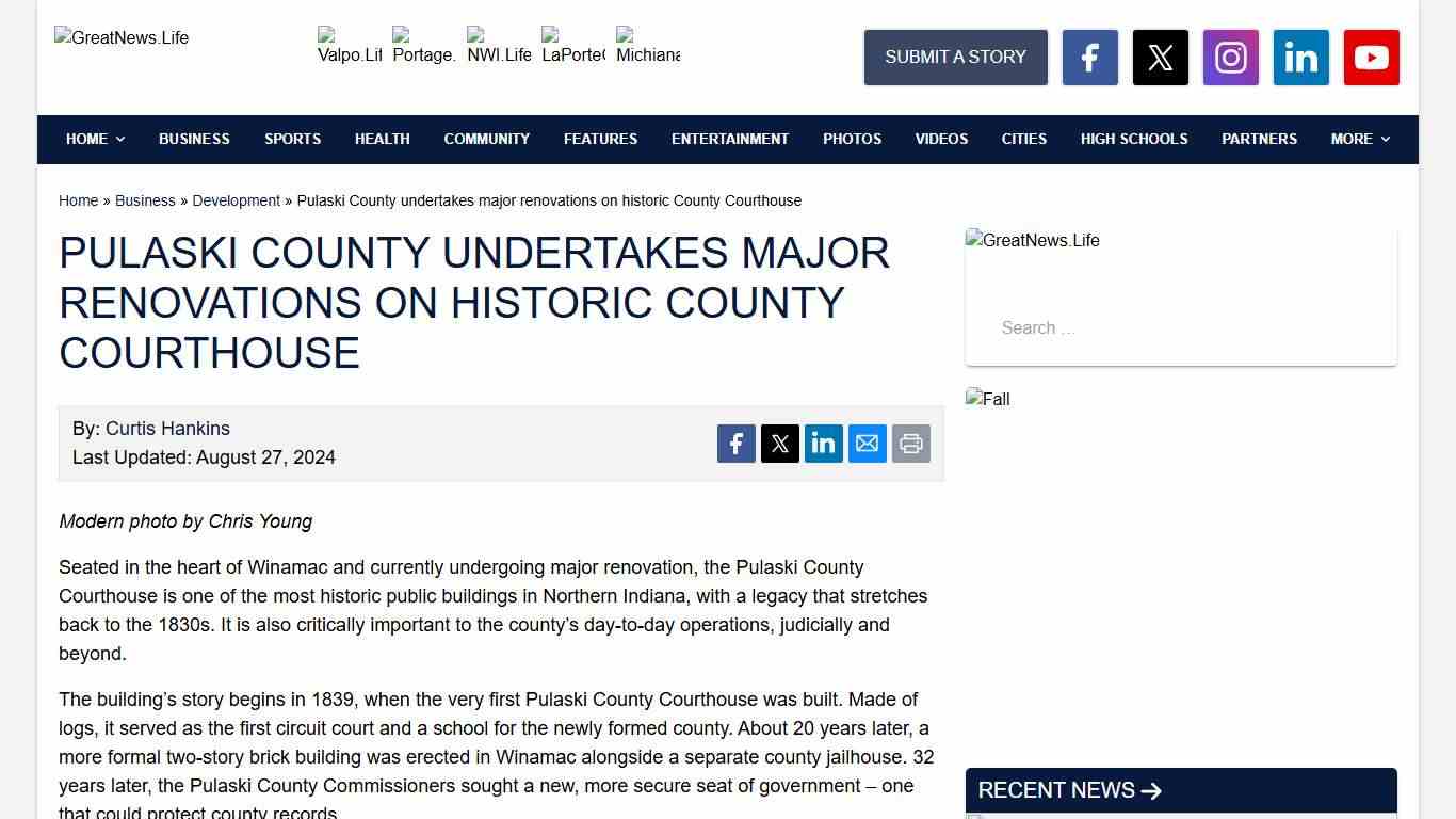 Pulaski County undertakes major renovations on historic County Courthouse - GreatNews.Life